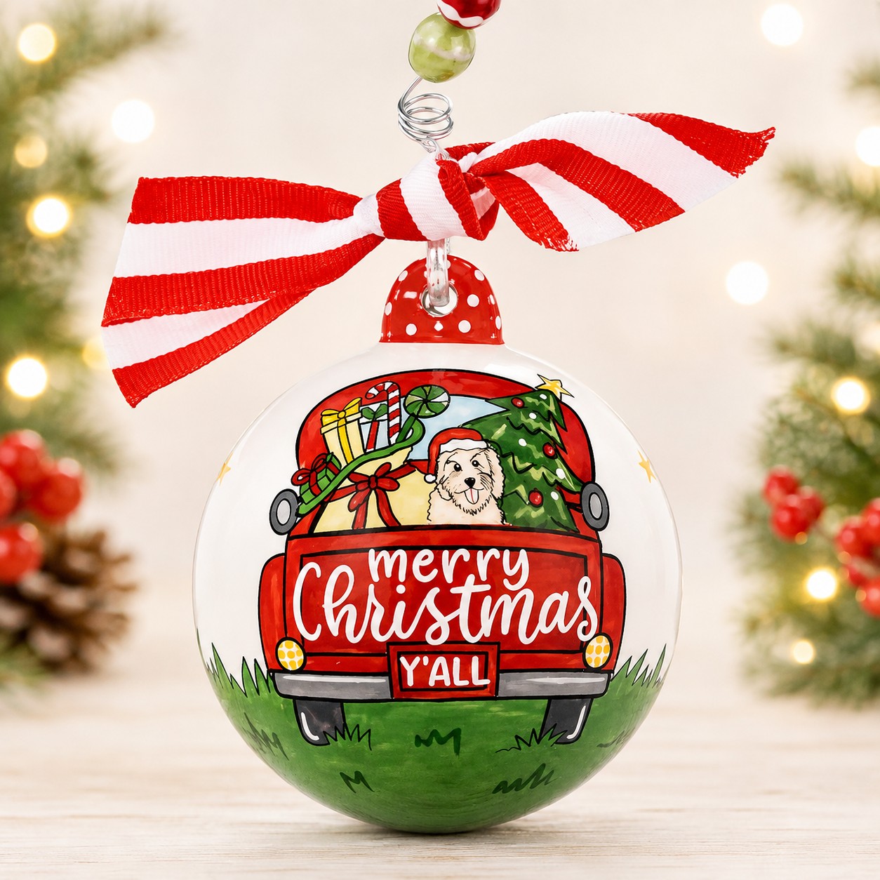 Merry Christmas Truck Ornaement